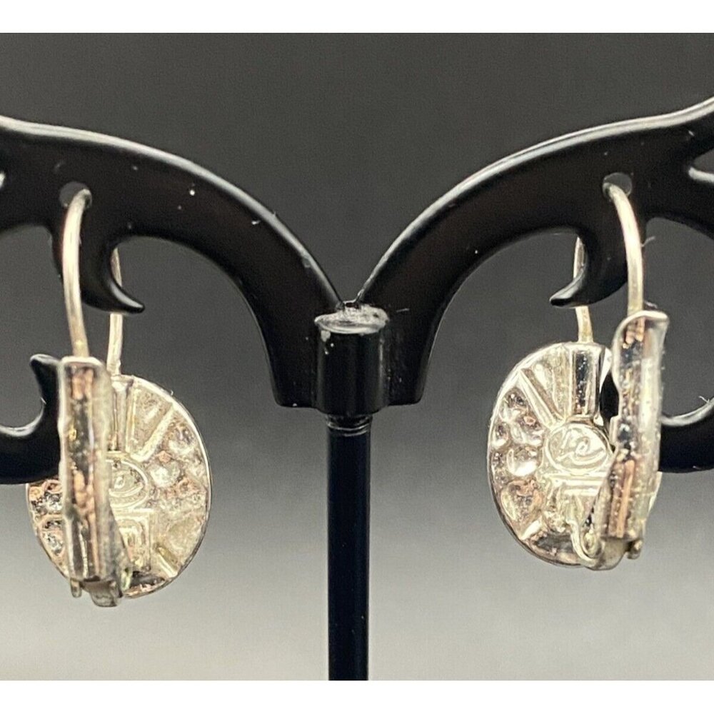 Vintage Bracelet Pierced Earrings Signed Liz Claiborne Silver Tone Black Accents - Picture 6 of 9